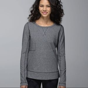 Lululemon Exhalation Pullover Heathered Speckled Black Small